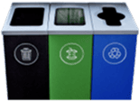 Waste management equipment with recycling and disposal features.