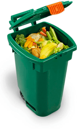 at home organics tote - green bin - food waste recyling