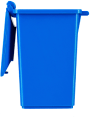 isolated shot of blue waste tote, open