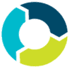 Recycling and waste management process with circular flow icons.