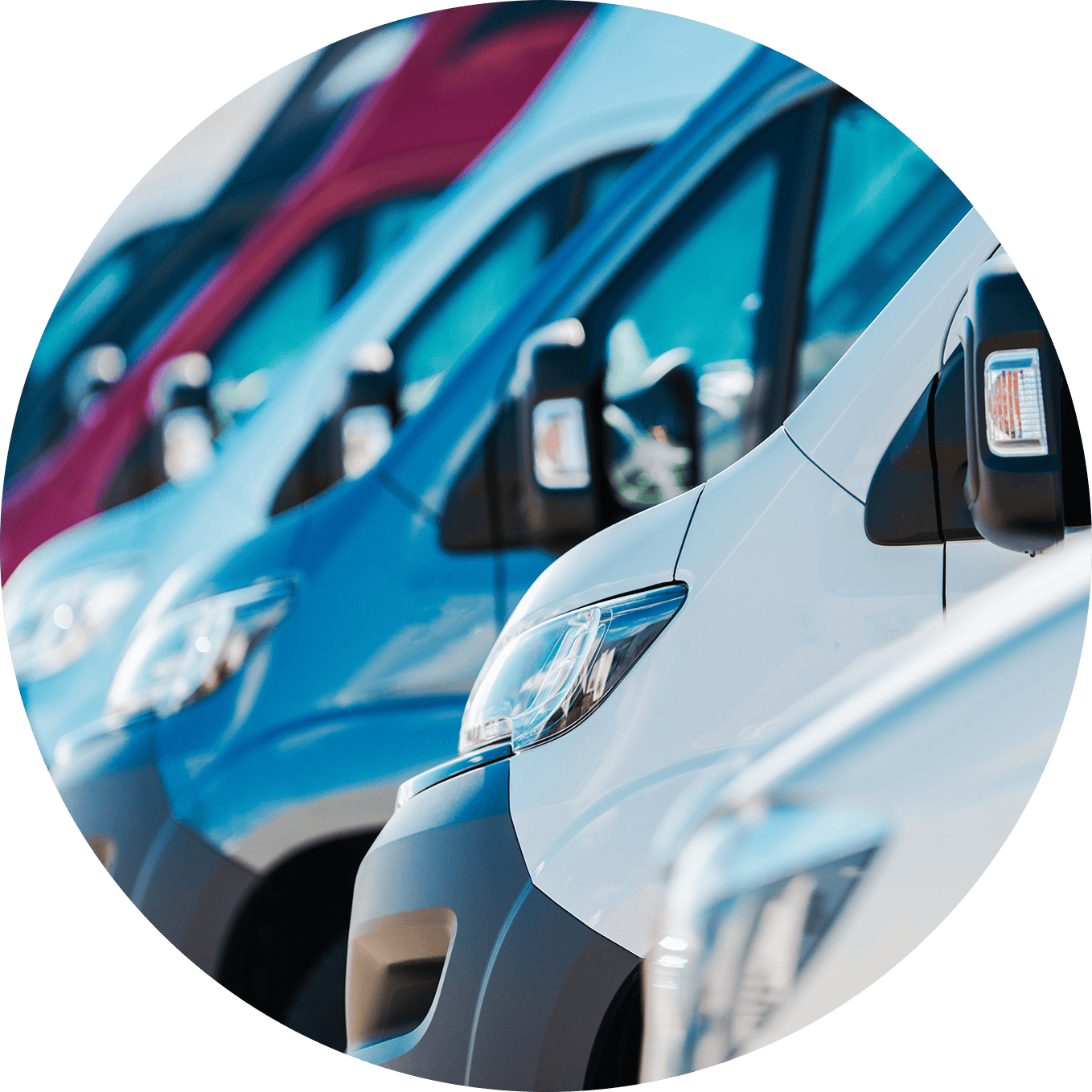 Fleet of waste management trucks for efficient waste collection.