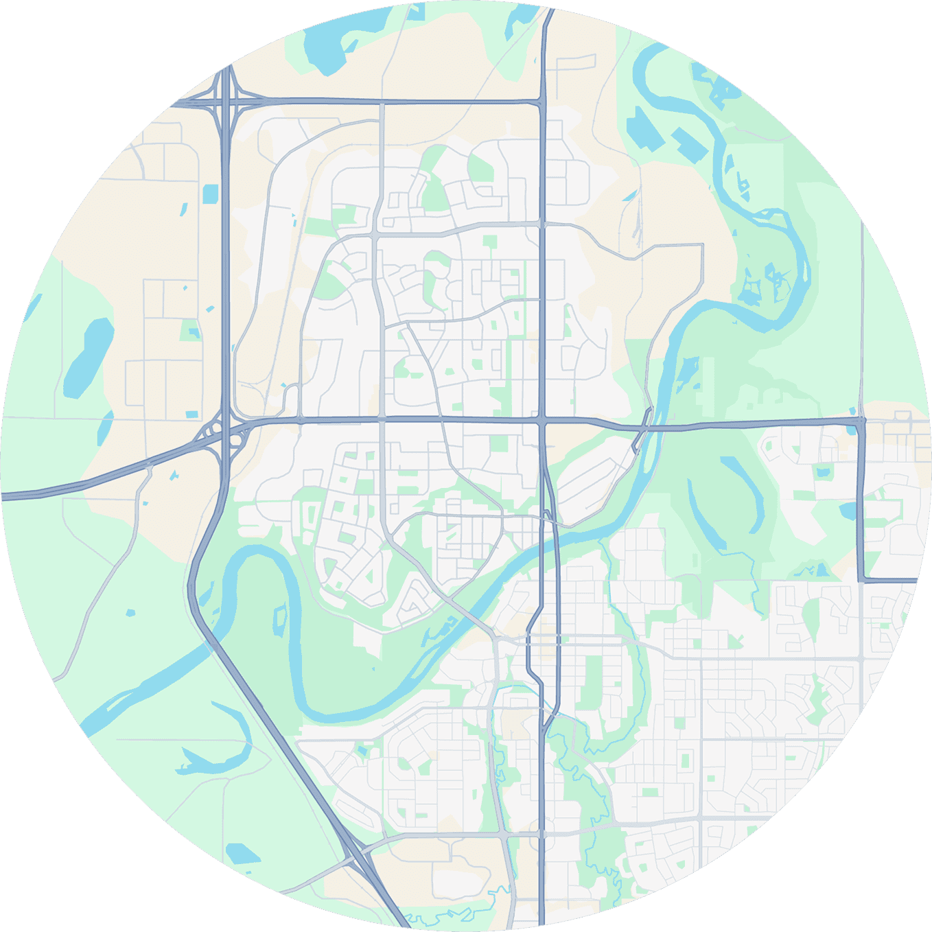 Map of Brantford showing waste management routes and facilities.